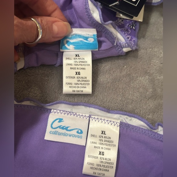 NWT California Wave Extra Large, Women’s Two Piece Purple Bikini / Retail $40 - Picture 4 of 4
